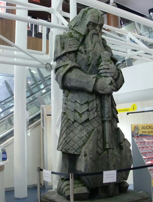 Statue de Gimli à l'aéroport d'Auckland, Nouvelle-Zélande